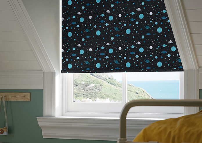 Space Explorer, Interstellar Teal - Twist&Fit Roller Blind - Image 5